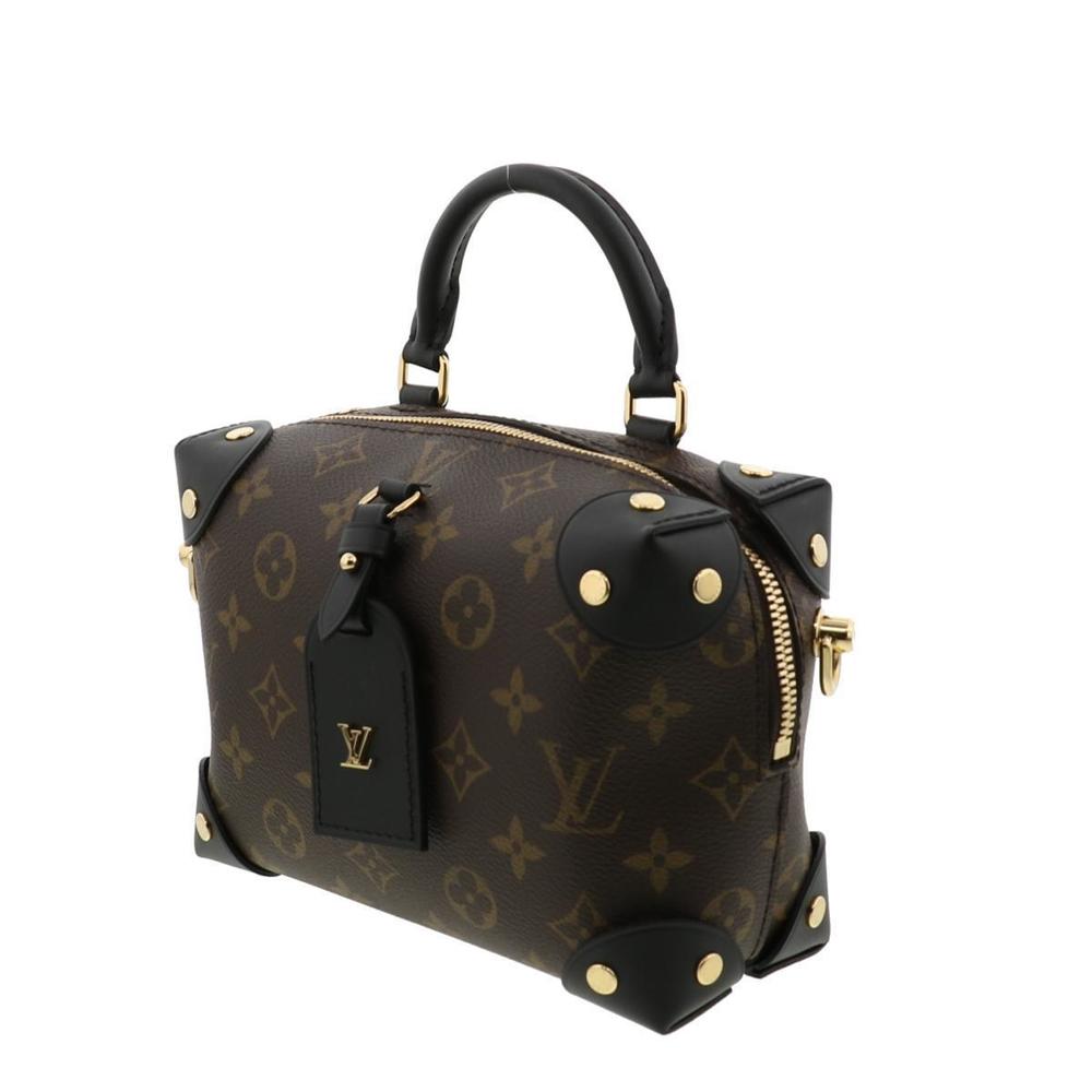 Louis Vuitton Monogram Handbag Petite Malle Black